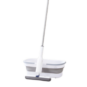 Set Mop Telescopic cu Galeata Pliabila, Burete Bumbac, Tija Reglabila, Sistem Stoarcere