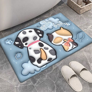 Covor de Baie, Model 3D, din Spuma, Absorbant, 40x60cm