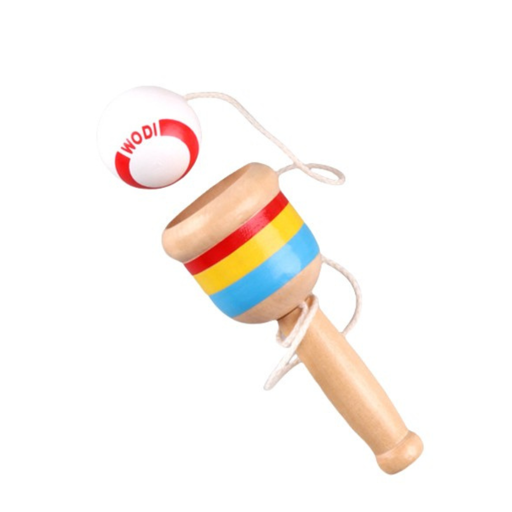 Mini Jucarie Cupa Interactiva, Lemn, Copii si Adulti, Tip Kendama,