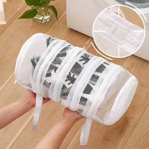 Sac Spalare Incaltaminte, 28-40cm, din Plasa, cu Agatatori