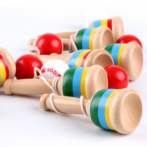 Mini Jucarie Cupa Interactiva, Lemn, Copii si Adulti, Tip Kendama,