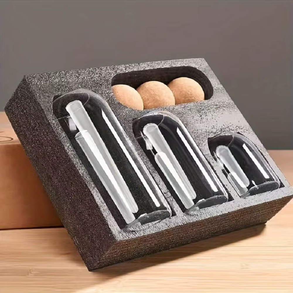 Set 3 Recipiente Depozitare Alimente, Sticla, Dop Pluta, 3 Dimensiuni