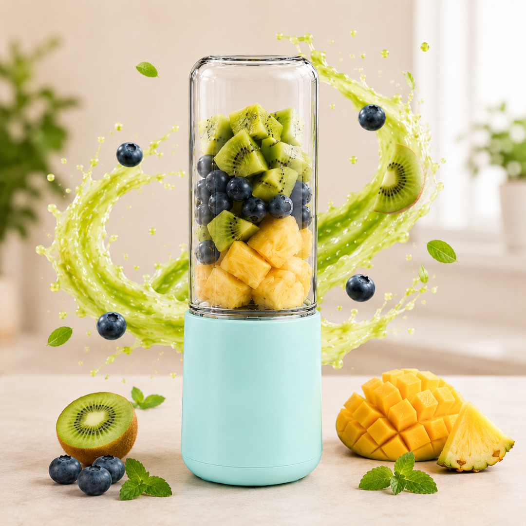 Mini Blender Portabil 400ml, 150W, Baterie Reincarcabila, Lame din Otel Inoxidabil