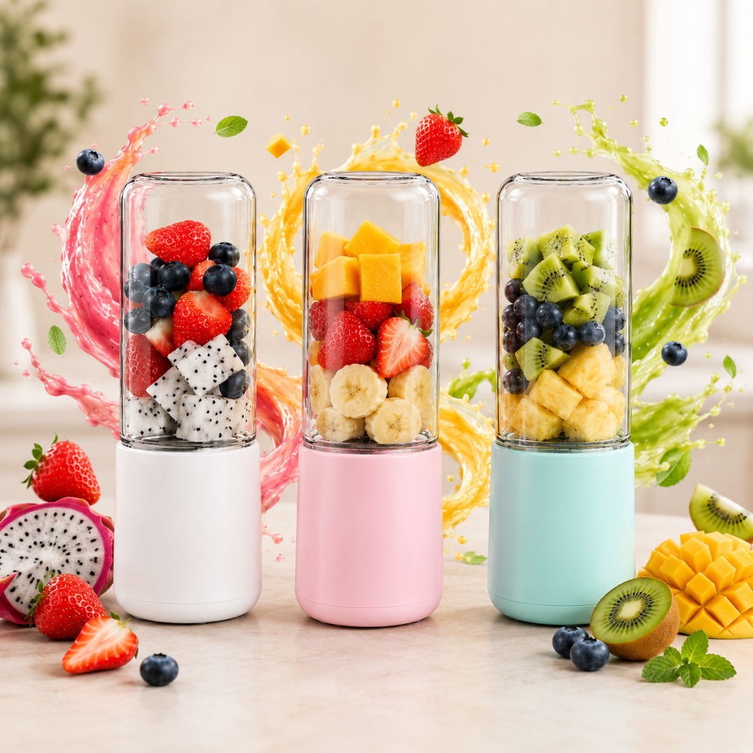 Mini Blender Portabil 400ml, 150W, Baterie Reincarcabila, Lame din Otel Inoxidabil