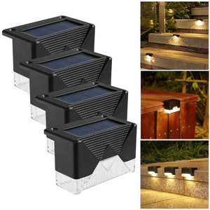 Set 4 Aplice cu Incarcare Solara, Baterie 600mAh, IP65, 8-10 Ore Functionare, Alb Cald