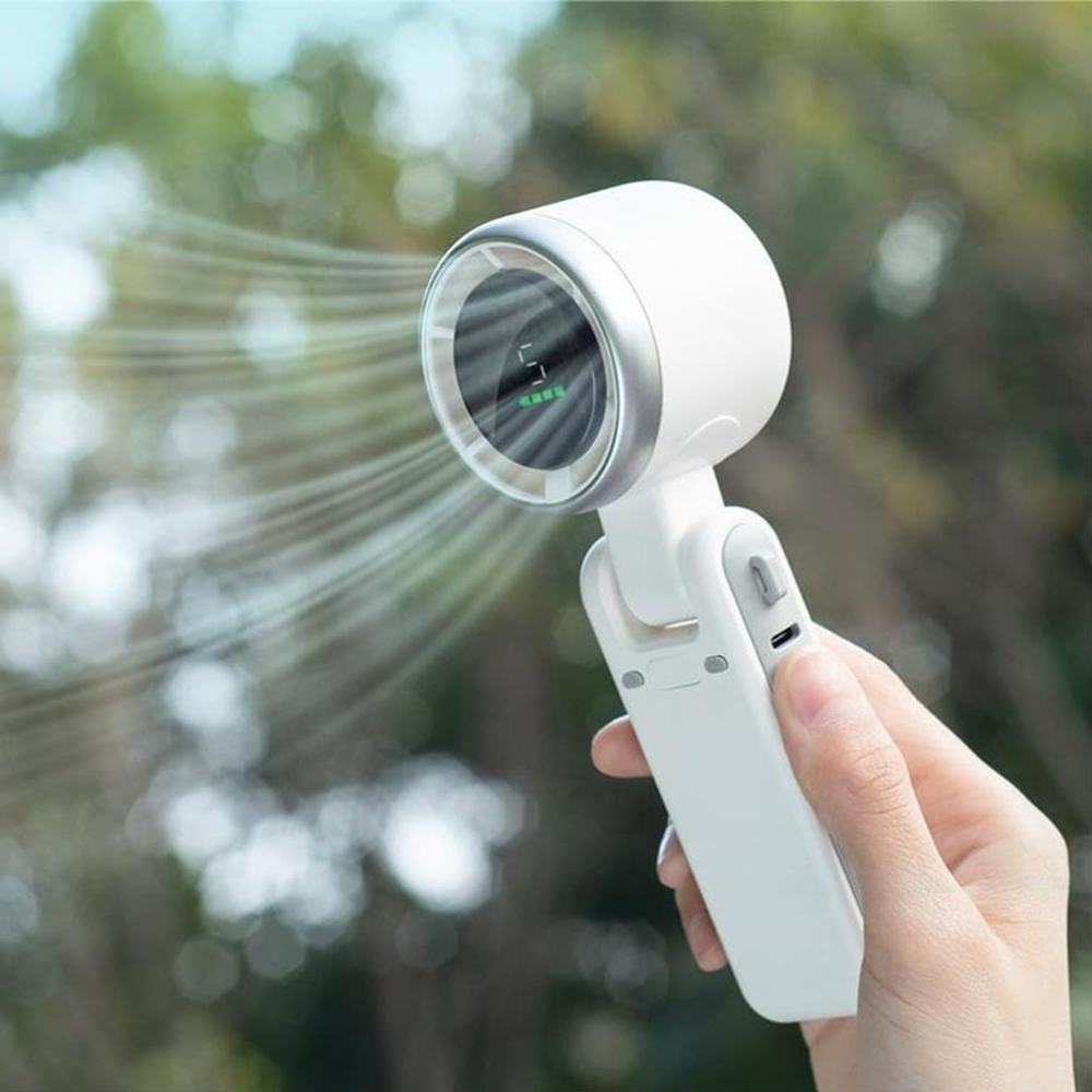 Mini Ventilator Portabil, Afisaj Digital, 5 Viteze, 3600mAh, Pliabil, Incarcare USB