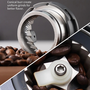 Rasnita Electrica Cafea, 51 Setari, Control Tactil, Suport Portafiltru, Lame Titan