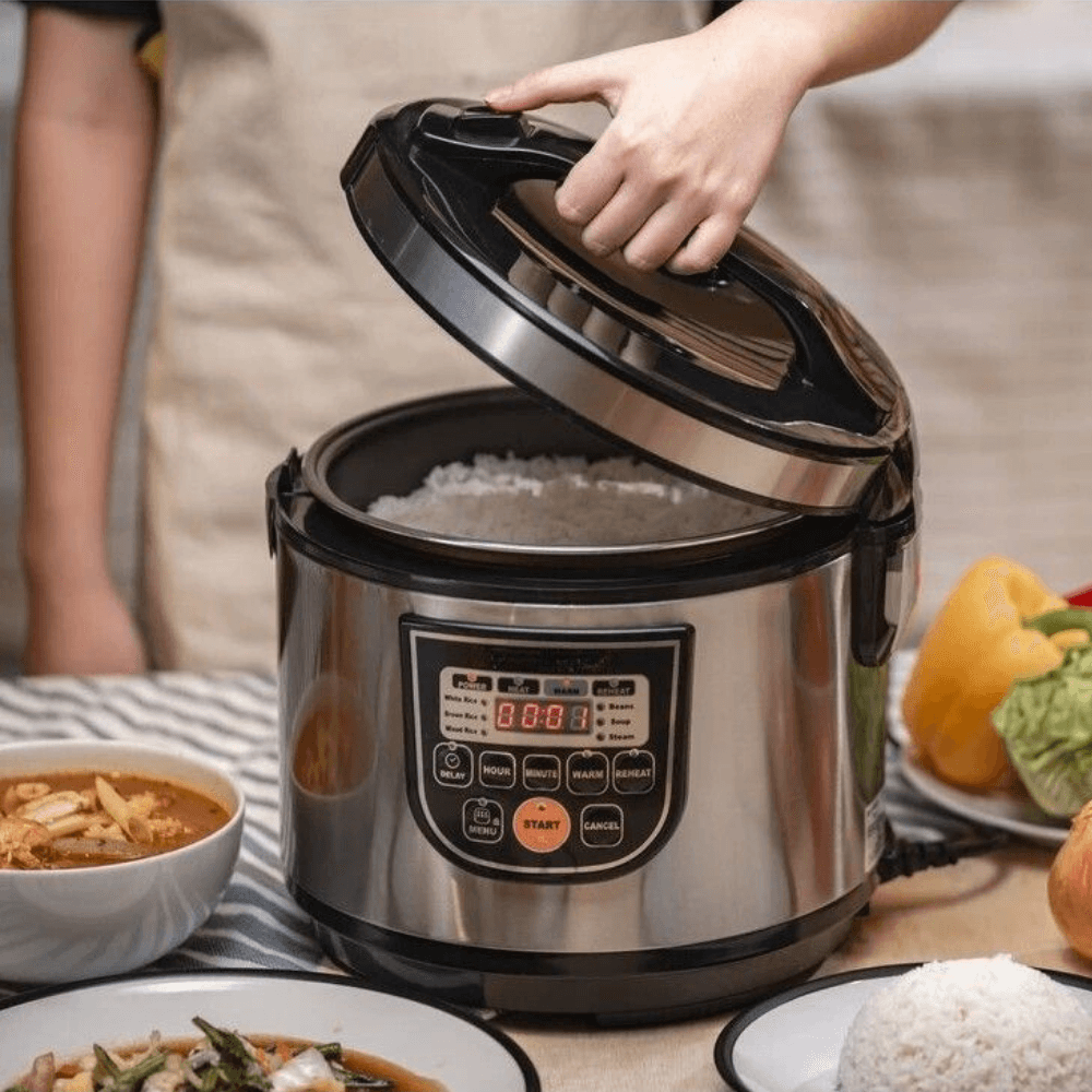 Multicooker 900W, 5 Litri, 11 Programe de Gatit, Afisaj LCD, Economiseste Energie, din Otel Inoxidabil