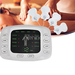 Electrostimulator Muscular, 8 Tipuri de Masaj, 4 Electrozi, Reglarea Intensitatii, Ecran LCD, Tonifiaza, Reduce Durerile, Alb