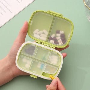 Organizator Medicamente, 8 Compartimente, Portabil, Dimensiune Compacta, 11x7cm, Plastic