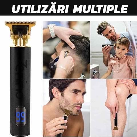 Aparat de Tuns, Afisaj Digital, Barba si Contur, Incarcare Rapida, Cablu USB-Type C, Auriu/Negru