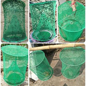 Outdoor Insect Trap Made of Mesh, Hanging, Garden, Home, Yard, Flies, Mosquitoes, Easy to Use, Bowl Included, Green
