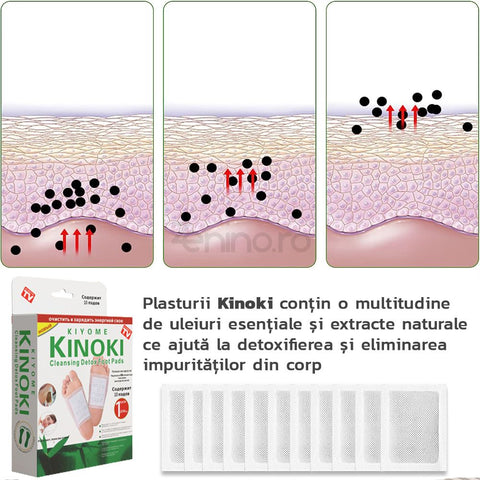 Set Plasturi de Detoxifiere Kinoki, Detoxifiere, Uleiuri Rafinate, Imbunatatesc Calitatea Somnului