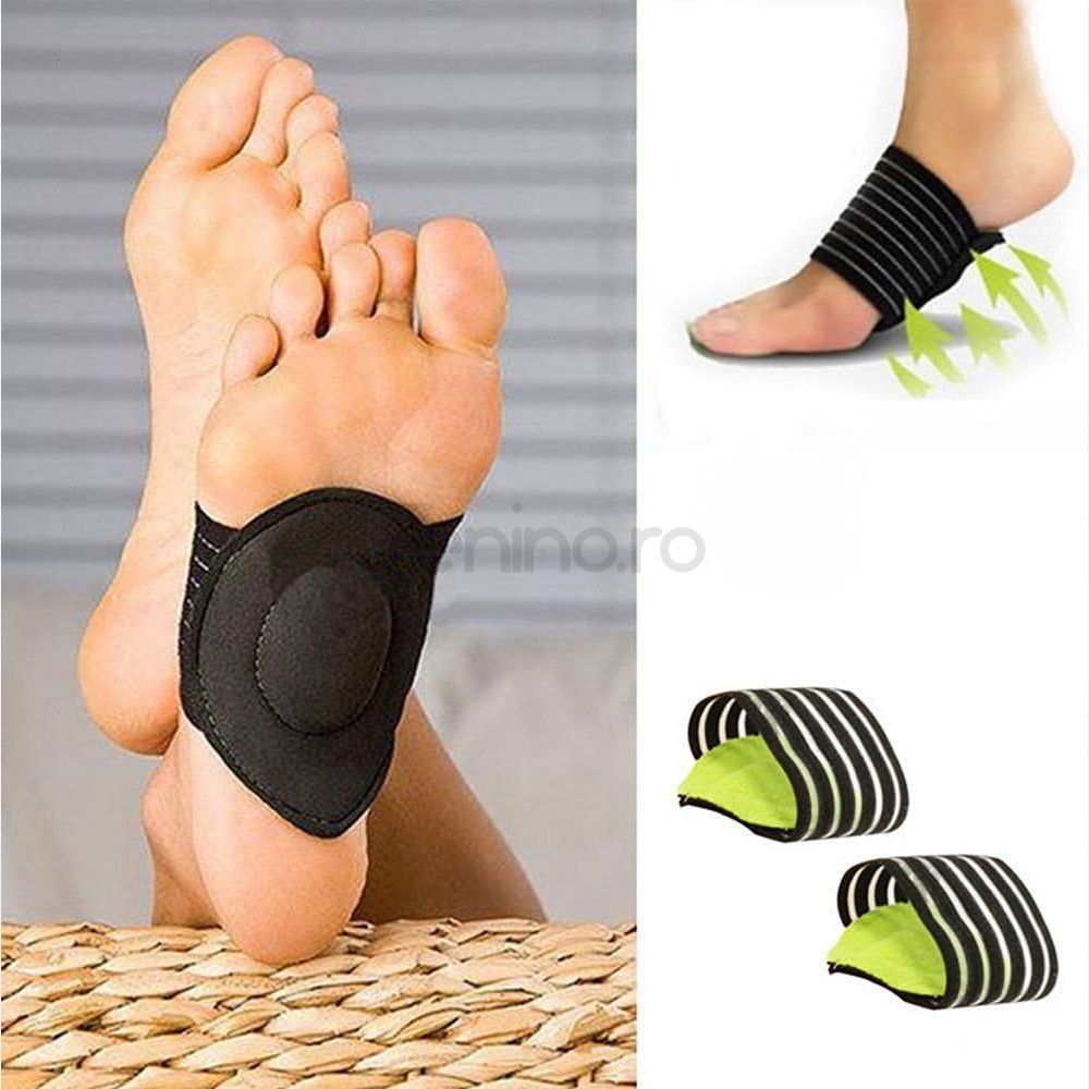 Set 2 Talonete pentru Talpi, Imbunatatirea Posturii Piciorului, Absorbtie Socuri, Universale, Textil, Verde/Negru