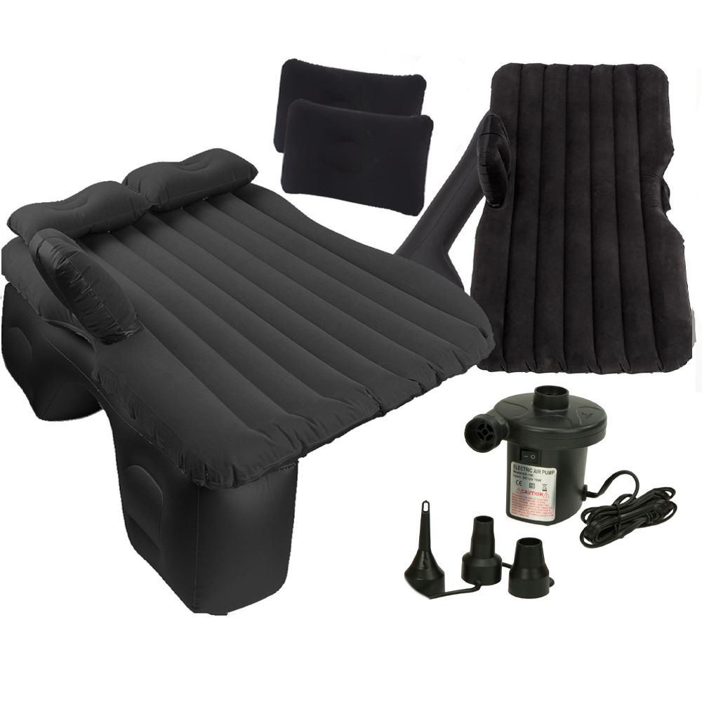 Saltea Gonflabila Auto, Perne si Pompa Incluse, pentru Bancheta din Spate, Camping si Calatorii, Universala, 130x80cm, Gri
