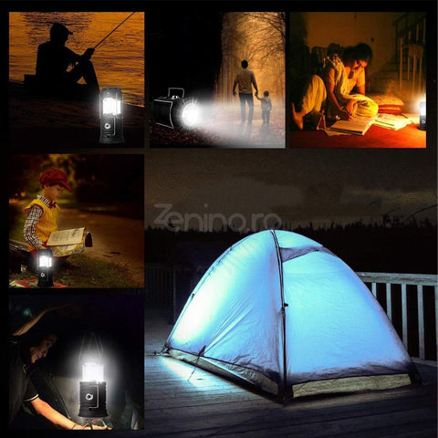 Lanterna Felinar 2in1 - Incarcare Solara sau Retea, SMD Ultra Bright, Acumulator, Autonomie 6-8 ore, 1/6W, Waterproof