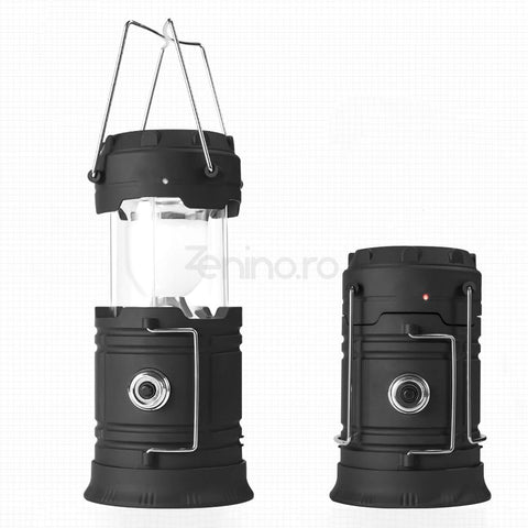 Lanterna Felinar 2in1 - Incarcare Solara sau Retea, SMD Ultra Bright, Acumulator, Autonomie 6-8 ore, 1/6W, Waterproof