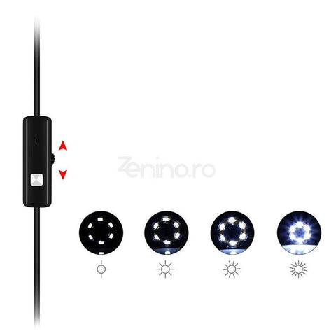 Camera Endoscop -  Filmare Unghi de 60 Grade, Compatibil cu Android si Windows, Rezistenta la Apa, Negru