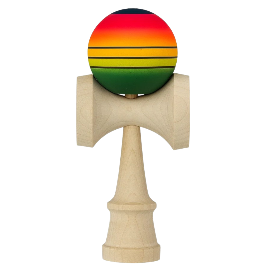 Kendama Original Profesional, Model Gradient, 18cm, din Lemn, Joc Interactiv, Copii si Adulti
