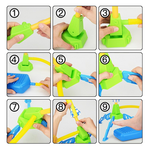 Rocket Launcher Toy, Foam Refills, Safe to Use, Foot Trigger