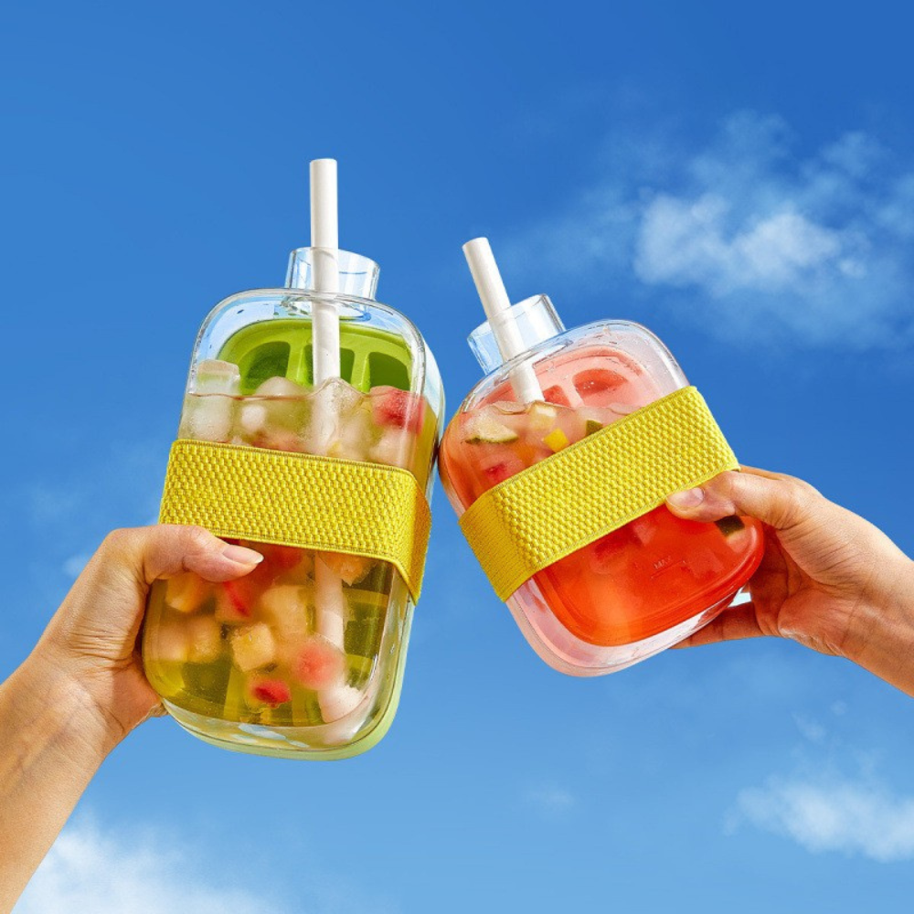 Forma de Gheata 2in1, Tip Sticla cu Pai, 12 Cuburi, 500ml