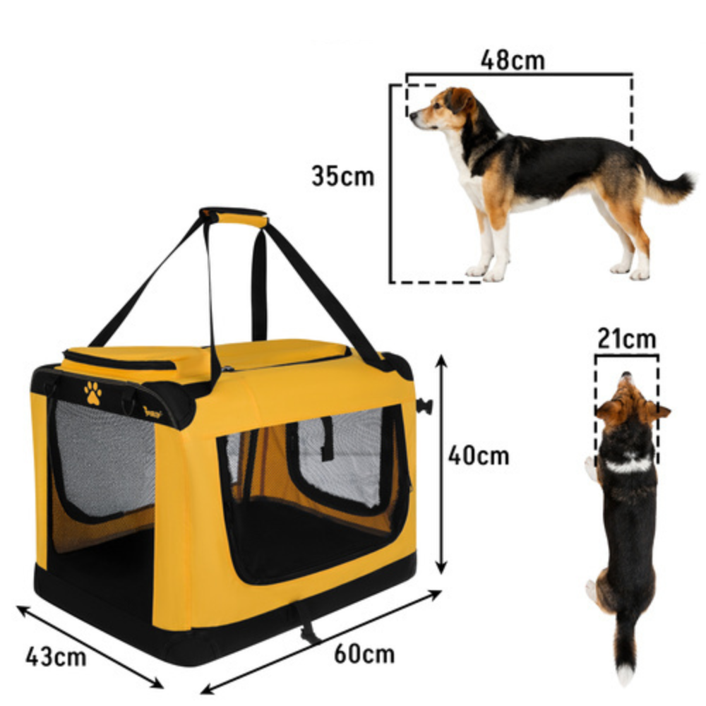 Geanta Transport Animale, 44x60x42cm, Caini, Pisici, Greutata Maxima 25 kg, Cadru Metalic
