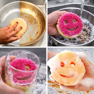 Burete de Vase, Smiley Face, Curata Rapid, Durabil, Usor de Clatit