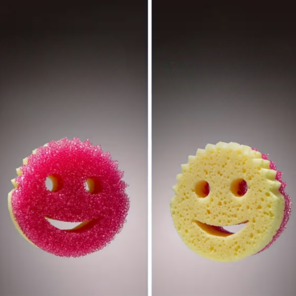 Burete de Vase, Smiley Face, Curata Rapid, Durabil, Usor de Clatit