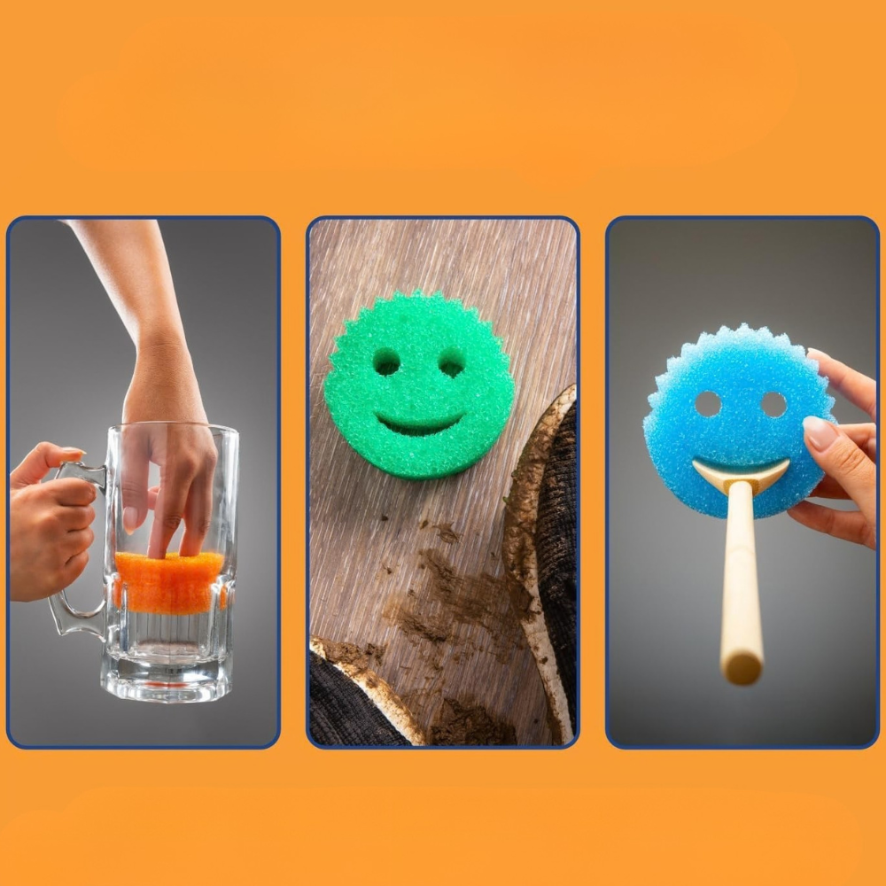 Burete de Vase, Smiley Face, Curata Rapid, Durabil, Usor de Clatit