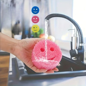 Burete de Vase, Smiley Face, Curata Rapid, Durabil, Usor de Clatit
