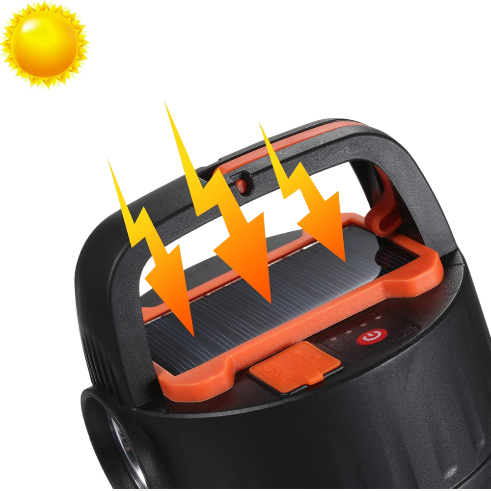 Lanterna cu Panou Solar, 5 Moduri Functionare, Telecomanda, Baterie Externa Incorporata