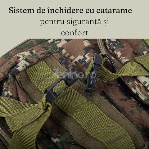 Rucsac Militar Tactic, pentru Drumetii, 30L, 2 Compartimente, Centuri de Prindere, Impermeabil, Material Rezistent,  43x24x25cm