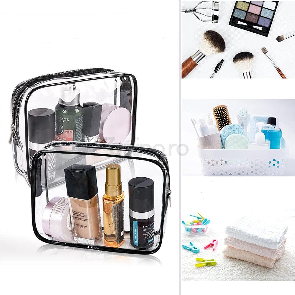 Set 3 Genti Organizatoare Cosmetice, Waterproof, 3 Dimensiuni Diferite, PVC, Calatorie/Voiaj, Transparent