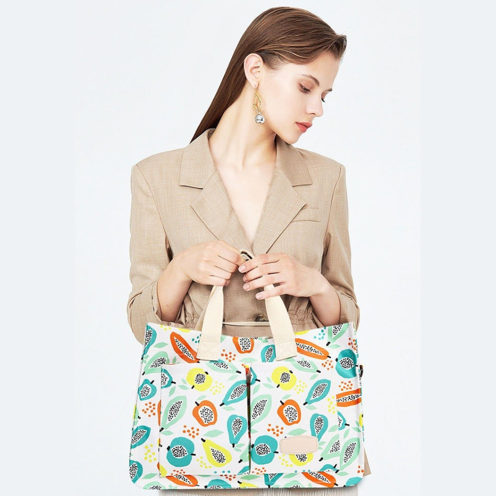 Handbag, Side Pockets, Adjustable Shoulder Strap, Snap Closure