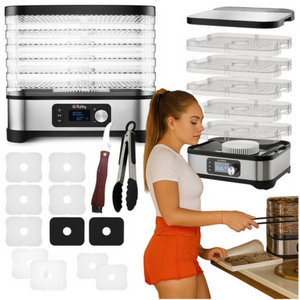 Deshidrator Electric Legume, Fructe, 5 Tavi, 400W, cu Programare, Afisaj LCD