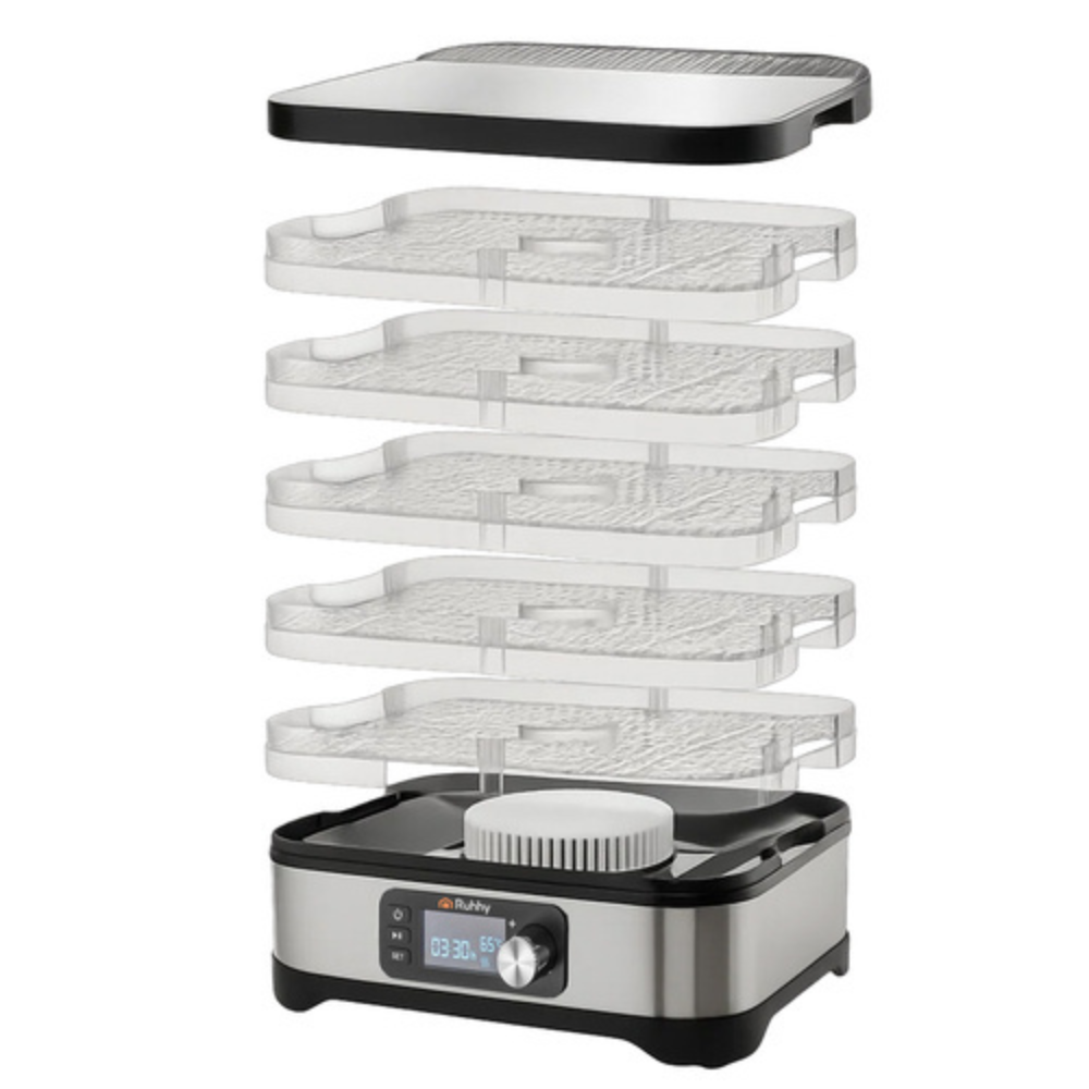 Deshidrator Electric Legume, Fructe, 5 Tavi, 400W, cu Programare, Afisaj LCD