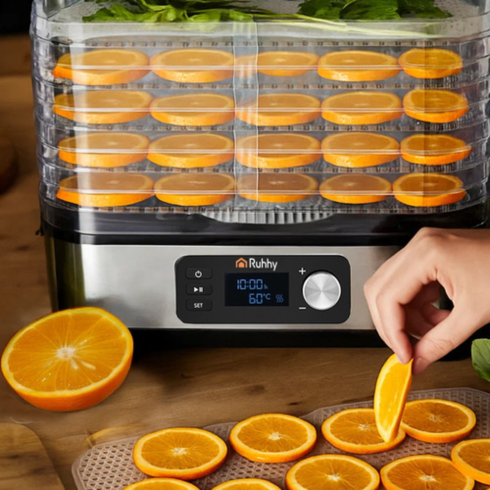 Deshidrator Electric Legume, Fructe, 5 Tavi, 400W, cu Programare, Afisaj LCD