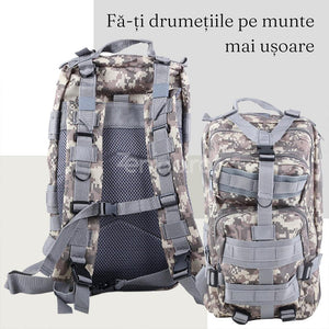 Rucsac Militar Tactic, pentru Drumetii, 30L, 2 Compartimente, Centuri de Prindere, Impermeabil, Material Rezistent,  43x24x25cm