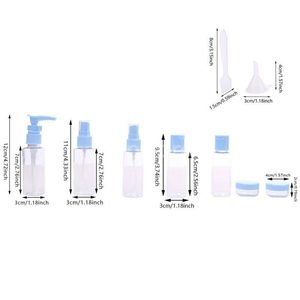 Set Recipiente Calatorie 9in1, Capacitate 60ml, Organizare Produse, Accesorii Incluse, din Plastic, pentru Avion, Transparente
