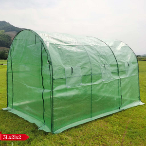 Solar de Gradina, pentru Plante/Legume, Structura Otel, cu Ferestre, Folie Plasa PE 130g/m, Verde