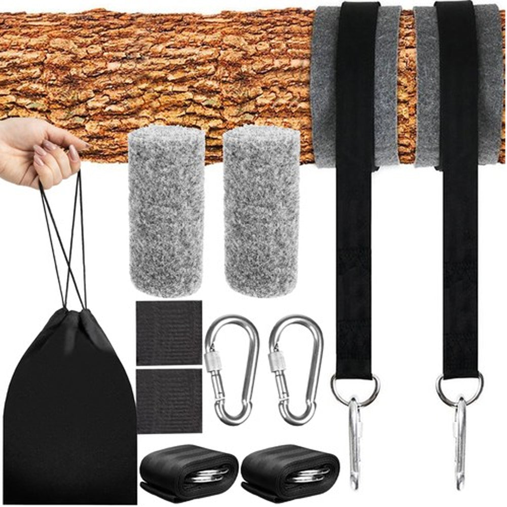 Kit Montare Hamac Zenino - 10 Piese, Multifunctional, Prindere si Montare, 2 Corzi Nylon, Carabiniere, Velcro, Negru