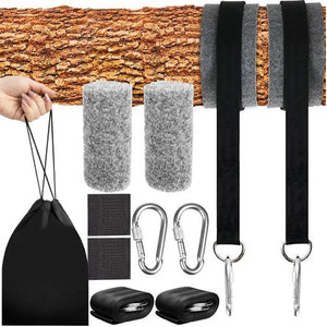 Kit Montare Hamac Zenino - 10 Piese, Multifunctional, Prindere si Montare, 2 Corzi Nylon, Carabiniere, Velcro, Negru