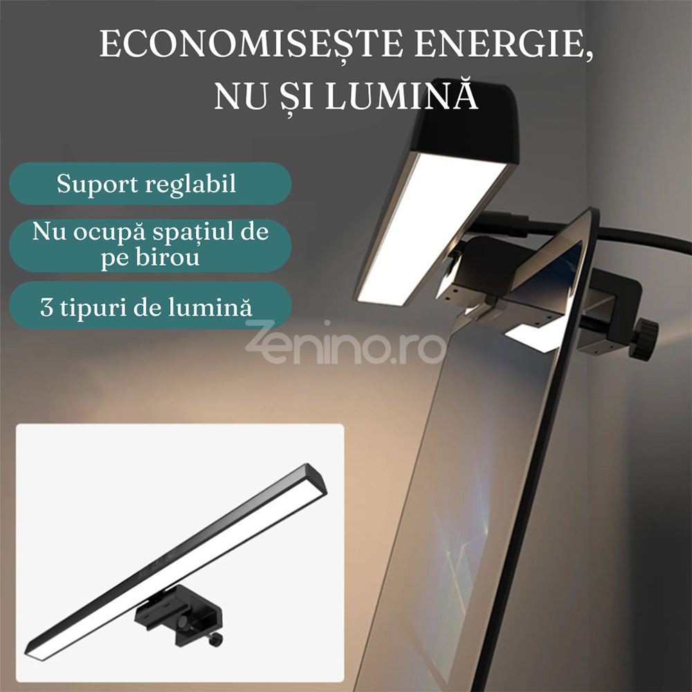 Lampa LED de Birou, pentru Monitor, Laptop, Lumina Alba, port USB, Suport Reglabil, 5W, 160lm, 50cm