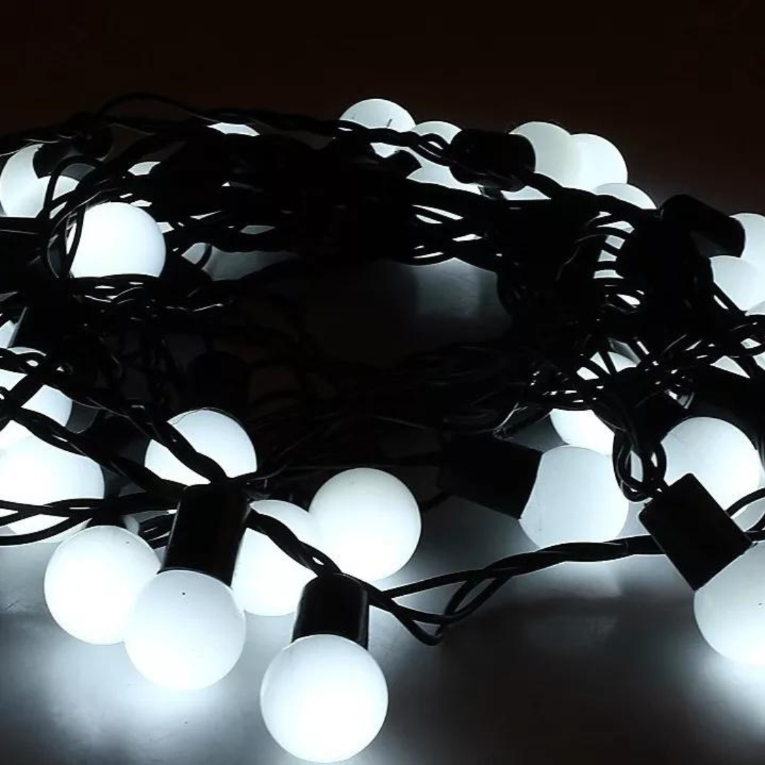 Solar System, Bulb Model, 12m, 8 Light Effects, 100 LEDs, 1200mAh, Cool White