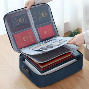 Document Storage Bag, Card Compartments, Security Code, Waterproof