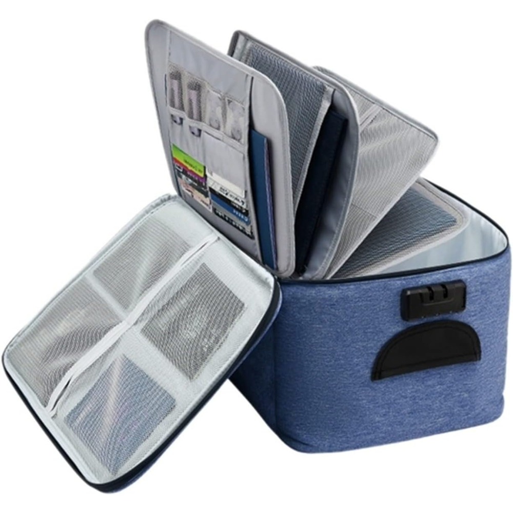 Document Storage Bag, Card Compartments, Security Code, Waterproof