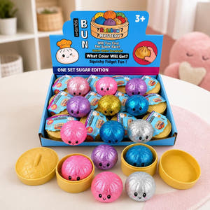 Jucarie Squishy Dumpling, Model cu Sclipici, Antistres Senzoriala, 5.5cm, Culoare Mix Surpriza