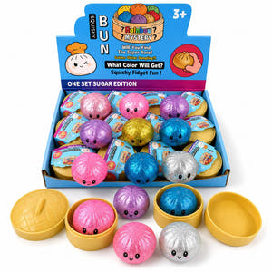 Jucarie Squishy Dumpling, Model cu Sclipici, Antistres Senzoriala, 5.5cm, Culoare Mix Surpriza