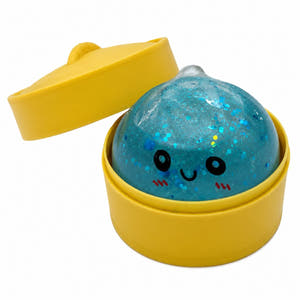 Jucarie Squishy Dumpling, Model cu Sclipici, Antistres Senzoriala, 4cm, Culoare Mix Surpriza