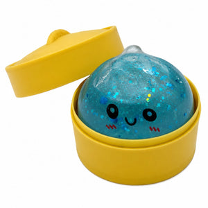Jucarie Squishy Dumpling Needoh, Model cu Sclipici, Antistres Senzoriala, 4cm, Culoare Mix Surpriza